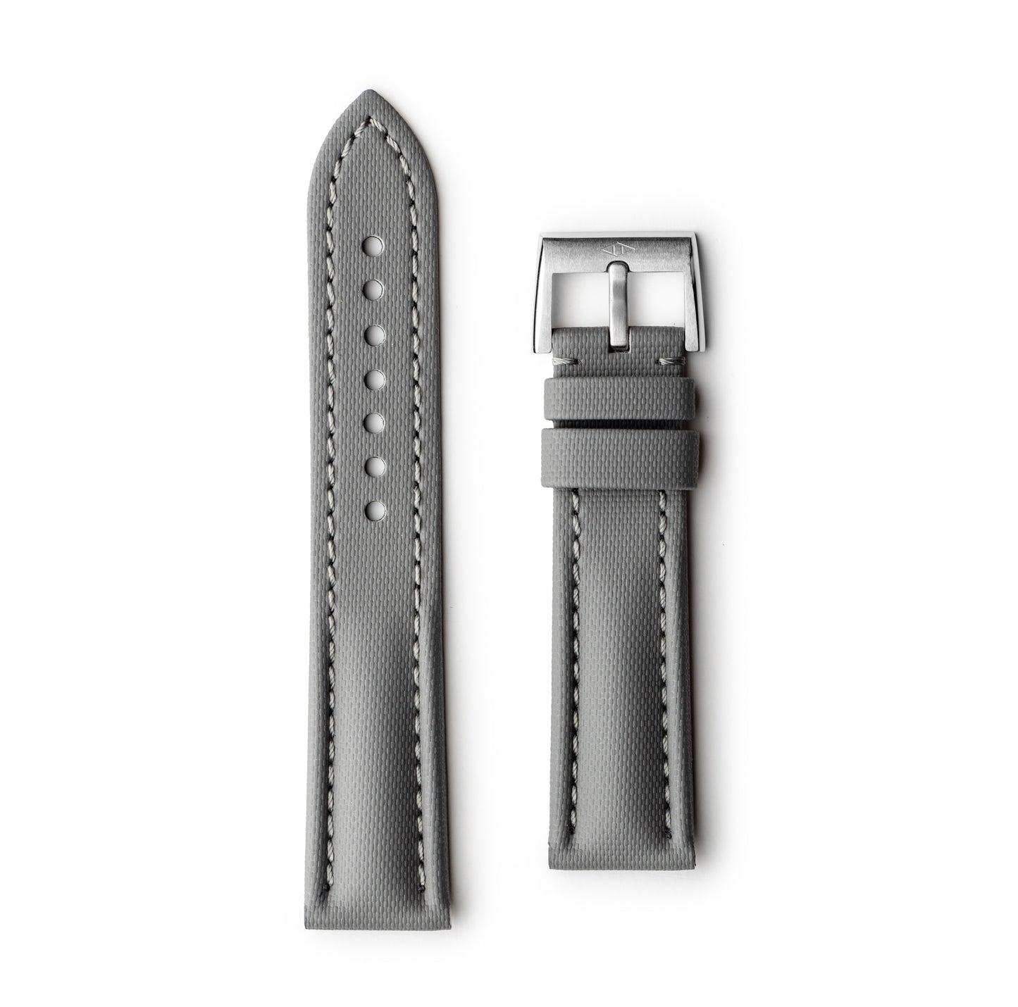 Classic Grey Sailcloth Watch Strap with Grey Stitching