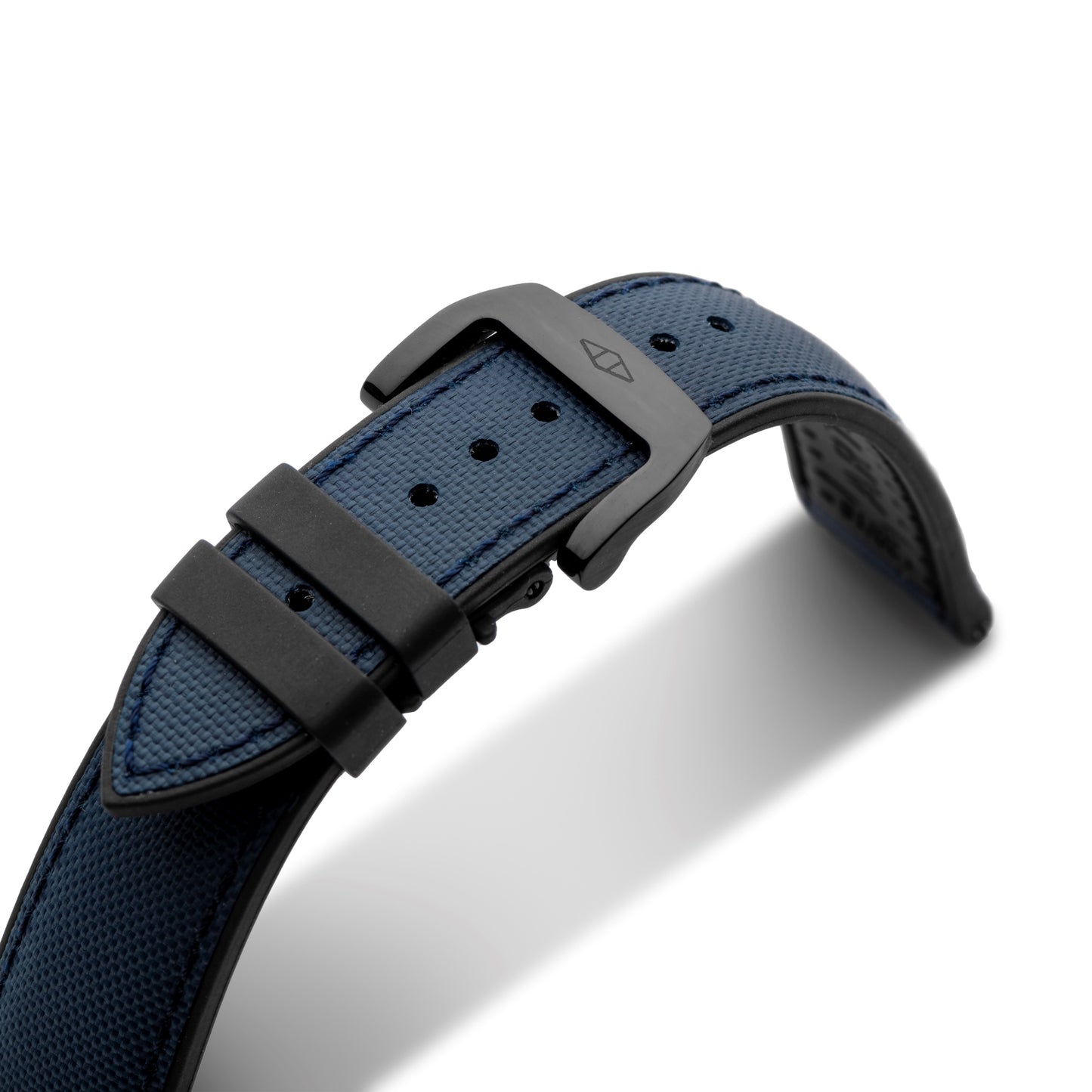 HydroFlex™ Navy Blue Hybrid FKM Watch Strap With Blue Stitching