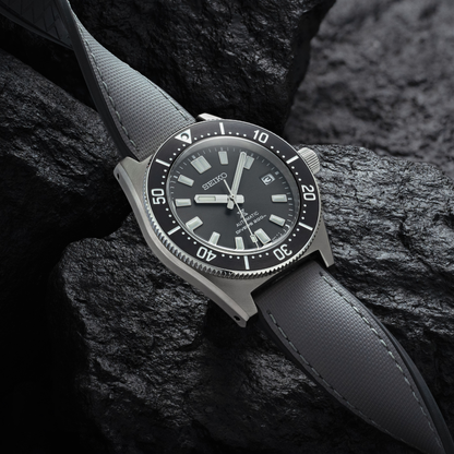 HydroFlex™ Grey Hybrid FKM Watch Strap With Grey Stitching