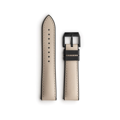 HydroFlex Sand Beige Hybrid FKM Watch Strap With White Stitching
