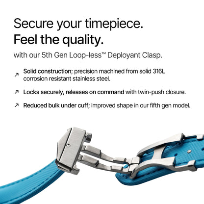 Loop-less™ HydroFlex™ | Stellar Azure Edition | Light Blue Strap with Light Blue Stitching