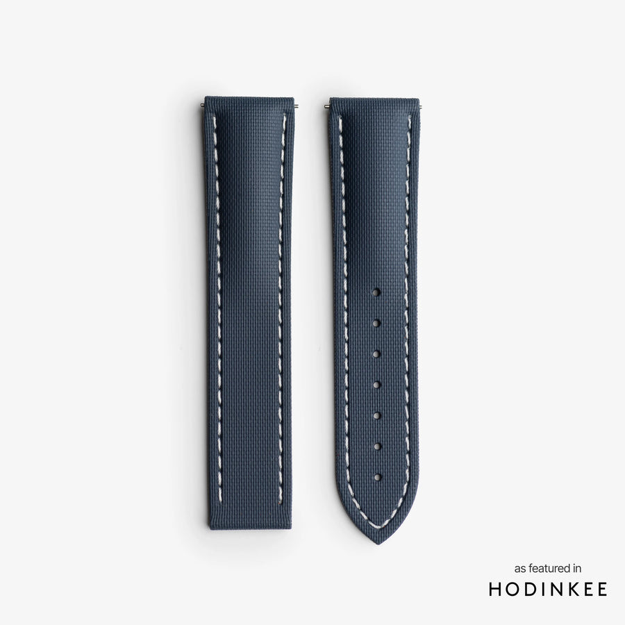 Blue Strap with White Stitching