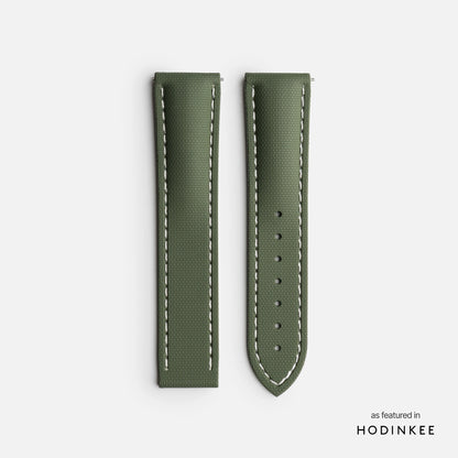Green Strap with White Stitching