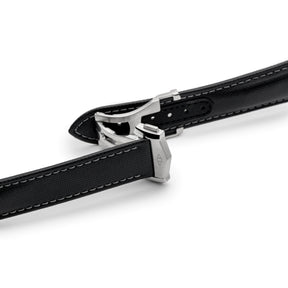 Loop-Less Black Sailcloth Watch Strap with Grey Stitching