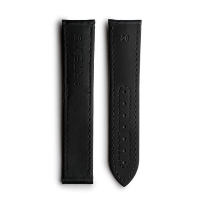 Loop-Less Black Sailcloth Watch Strap with White Stitching