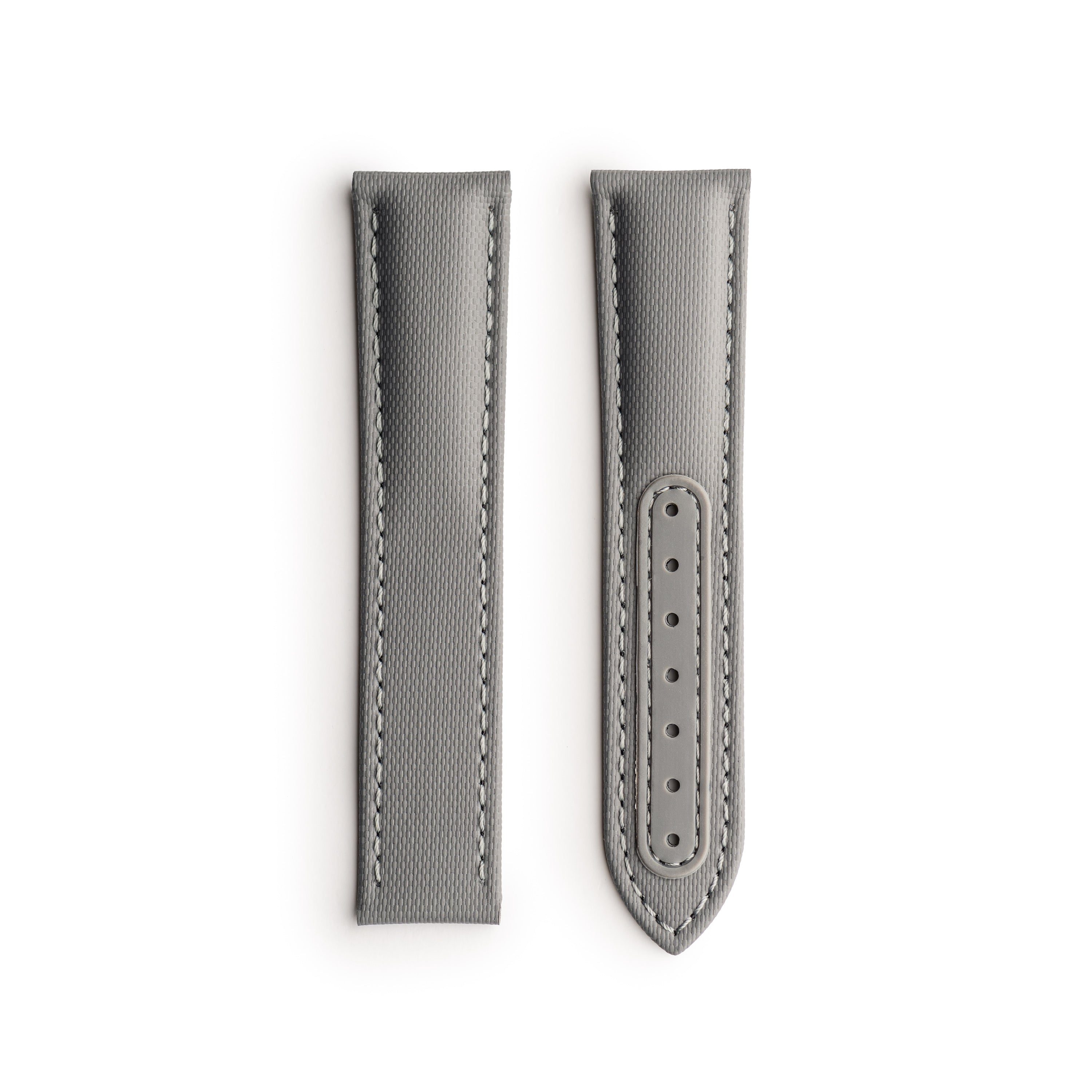 Loop-Less™ Grey Sailcloth Watch Strap with Grey Stitching