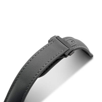 Loop-less™ Grey Sailcloth Watch Strap with Grey Stitching