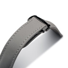 Loop-less Grey Sailcloth Watch Strap with Grey Stitching