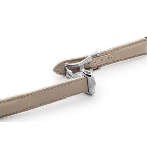 Loop-less Sand Beige Sailcloth Watch Strap with White Stitching