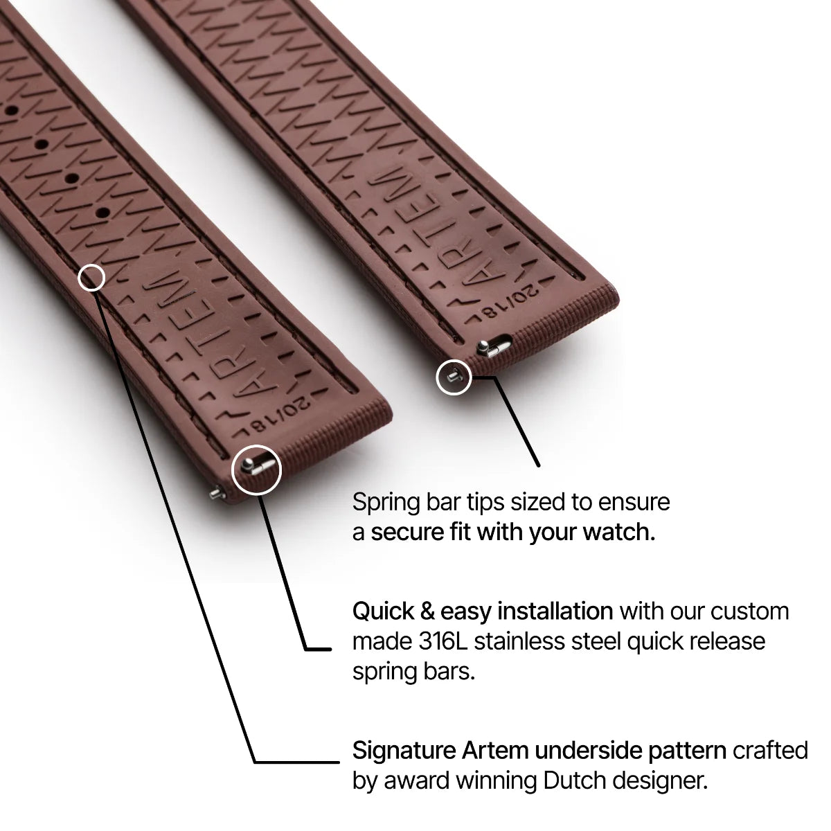 Loop-less™ HydroFlex™ | Vulcan Clay Edition | Brown Strap with Brown Stitching