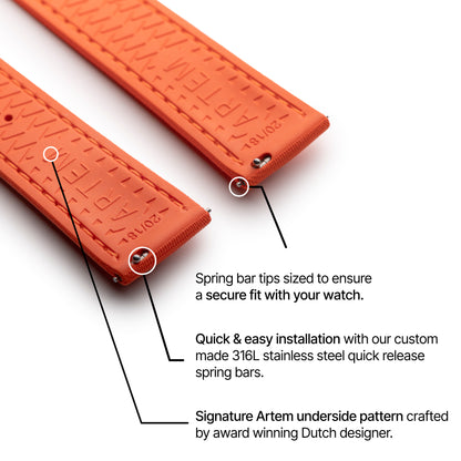 Loop-less™ HydroFlex™ | Solar Flare Edition | Orange Strap with Orange Stitching