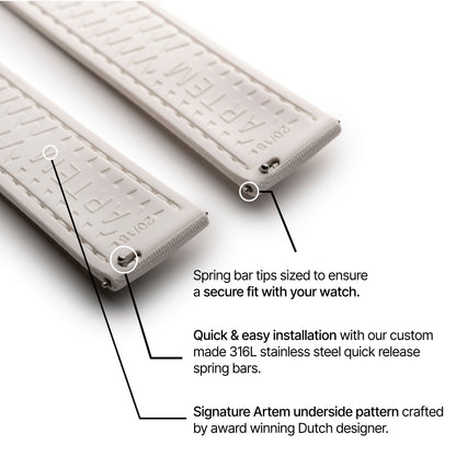 Loop-less™ HydroFlex™ | Nova Light Edition | White Strap with White Stitching