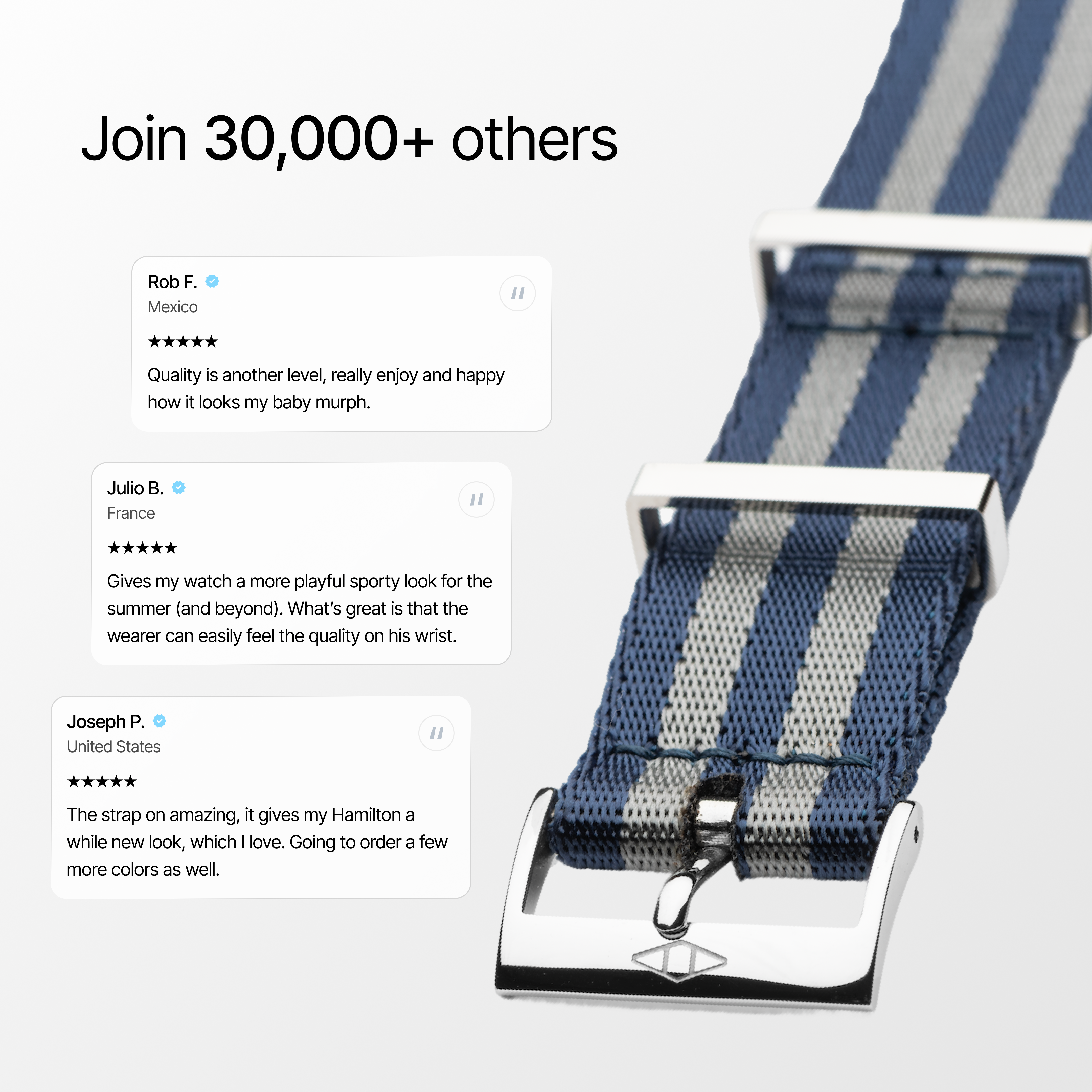 Blue Bond  Nylon Watch Strap