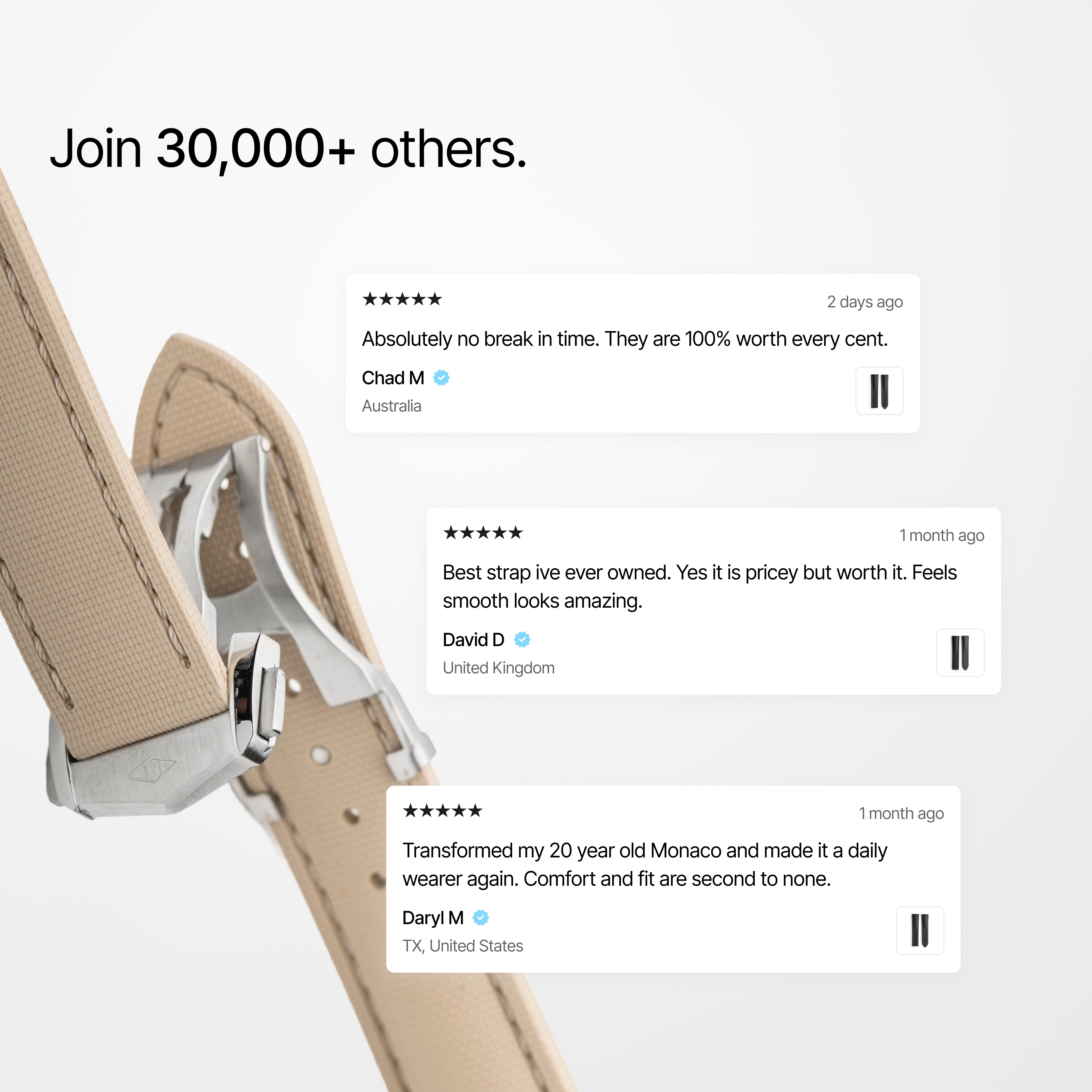 Loop-less™ HydroFlex™ | Titan Dune Edition | Beige Strap with Beige Stitching