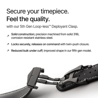 Loop-less™ HydroFlex™ | Event Horizon Edition | Black Strap with White Stitching