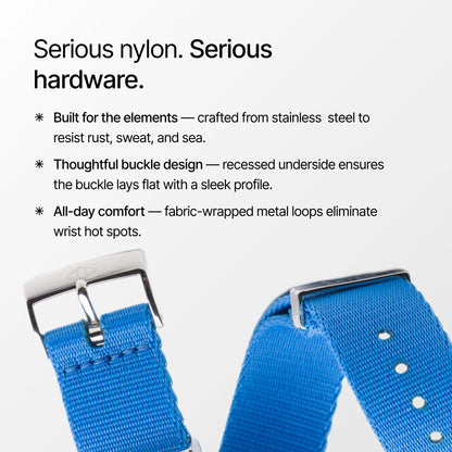 Atlantic Blue Nylon Watch Strap