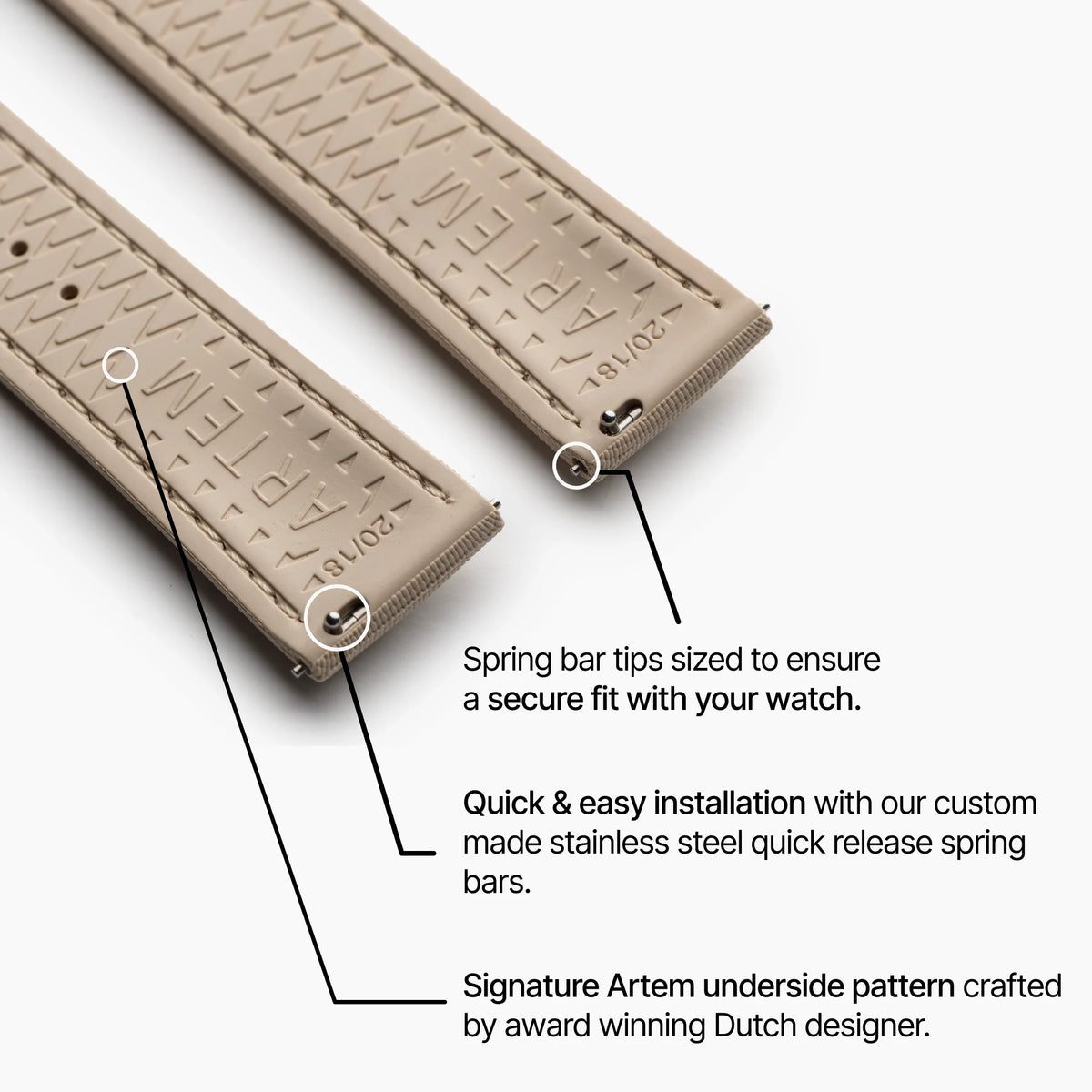 Beige Strap with Beige Stitching
