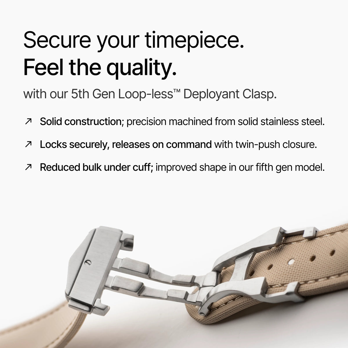 Loop-less™ HydroFlex™ | Titan Dune Edition | Beige Strap with Beige Stitching