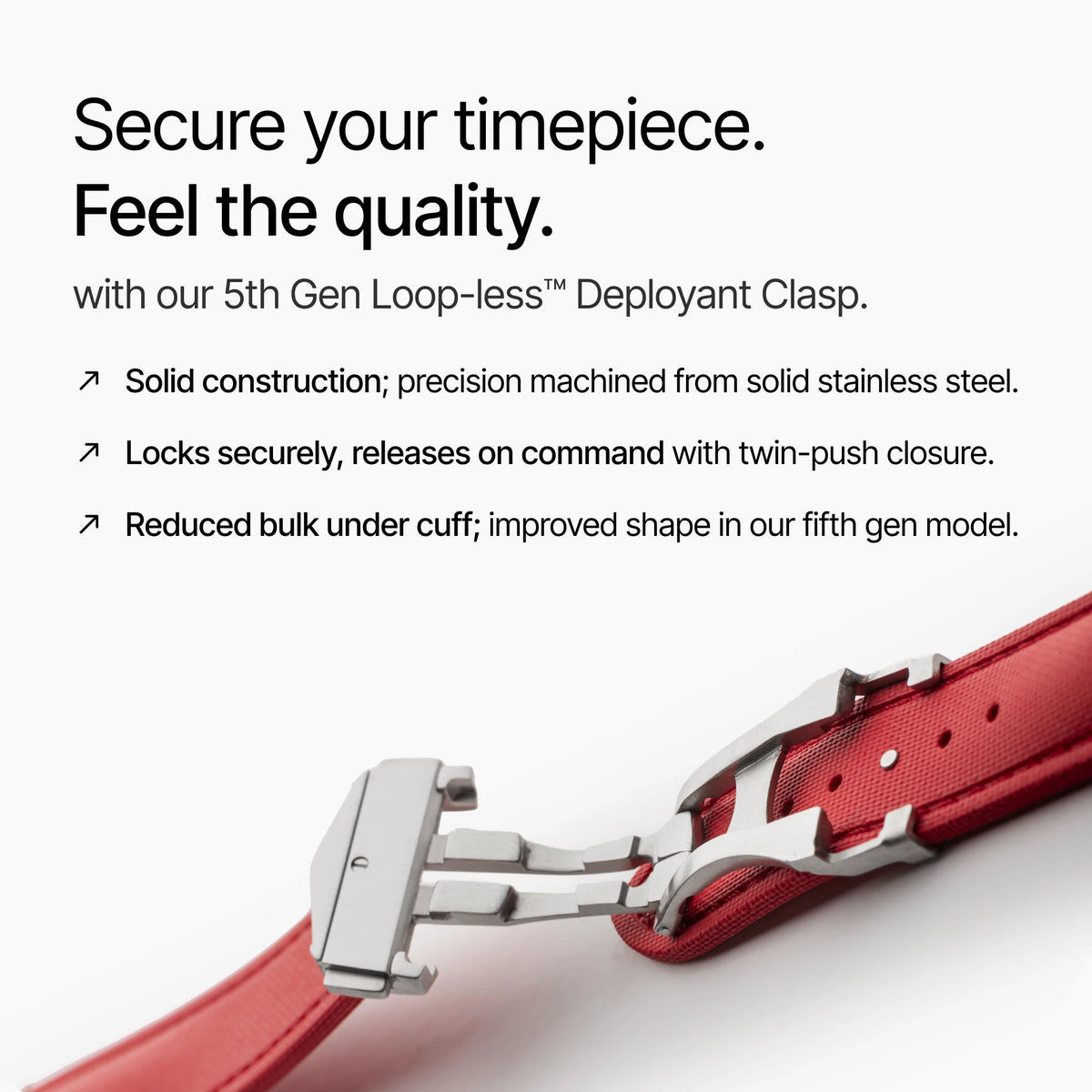 Red Strap with Red Stitching deployant clasp