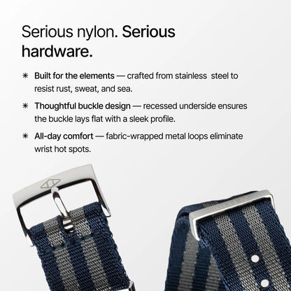 Blue Bond  Nylon Watch Strap information