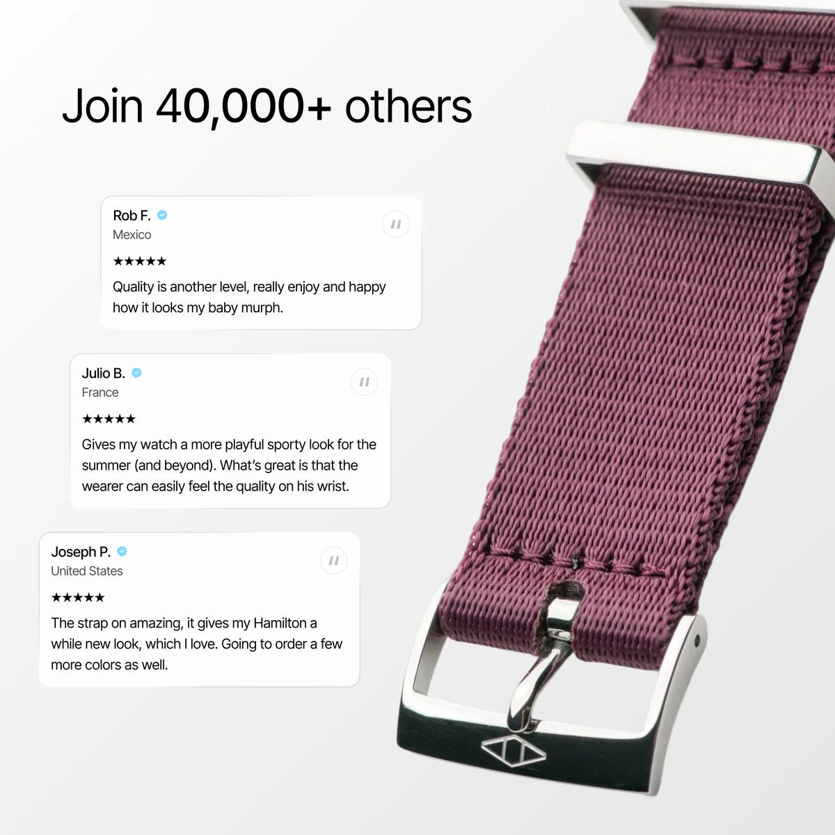 Burgundy Nylon Watch Strap reviews