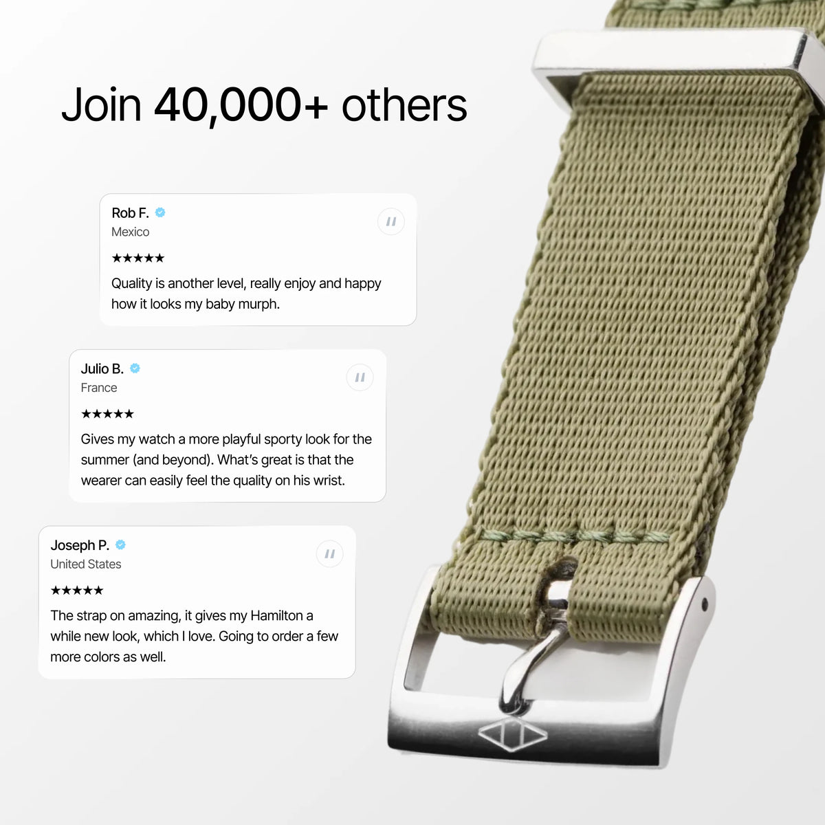Khaki Green Nylon Watch Strap