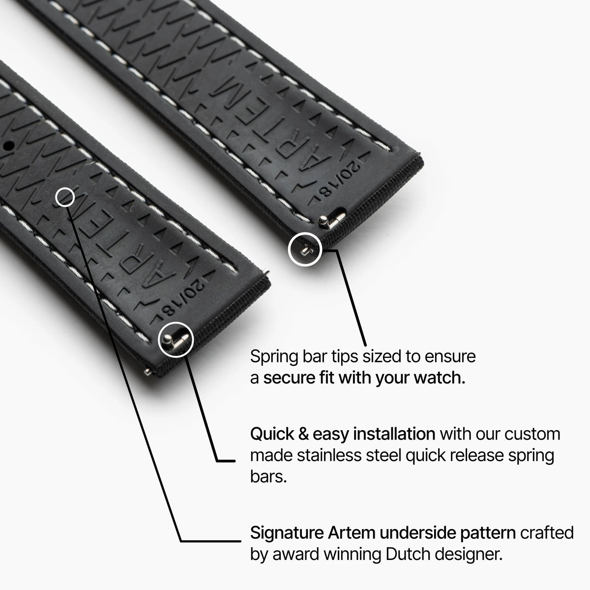 Event Horizon Edition, Black Strap with White Stitching