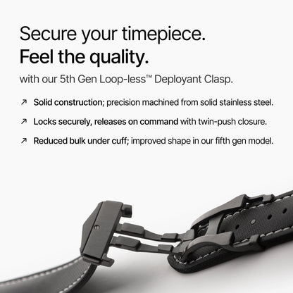 Loop-less™ HydroFlex™ | Event Horizon Edition | Black Strap with White Stitching