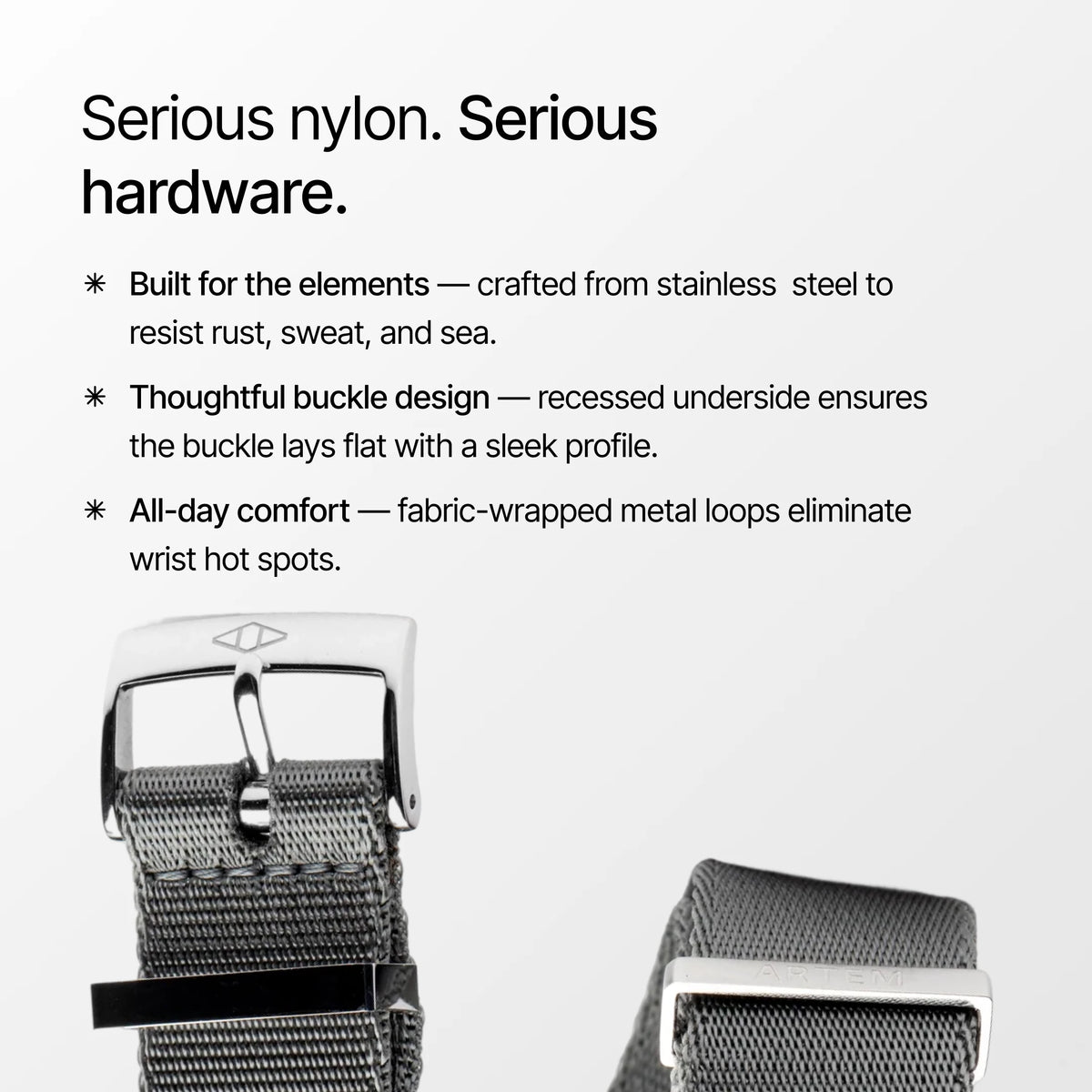 Grey Nylon Watch Strap infographic