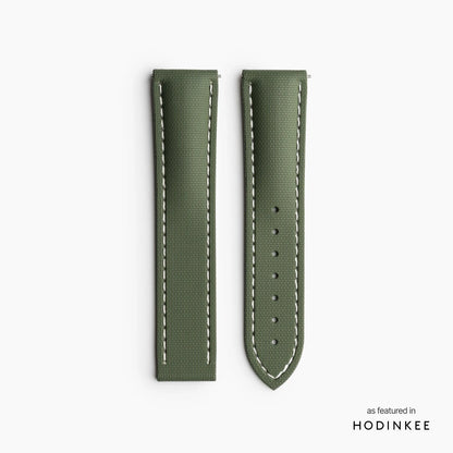 Green Strap with White Stitching