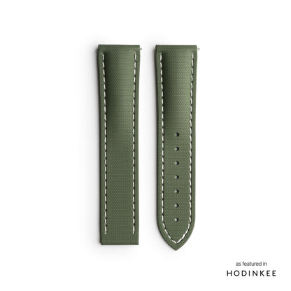 Green Strap with White Stitching
