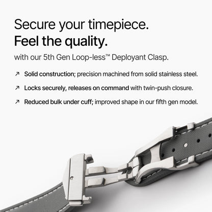 Grey Strap with White Stitching