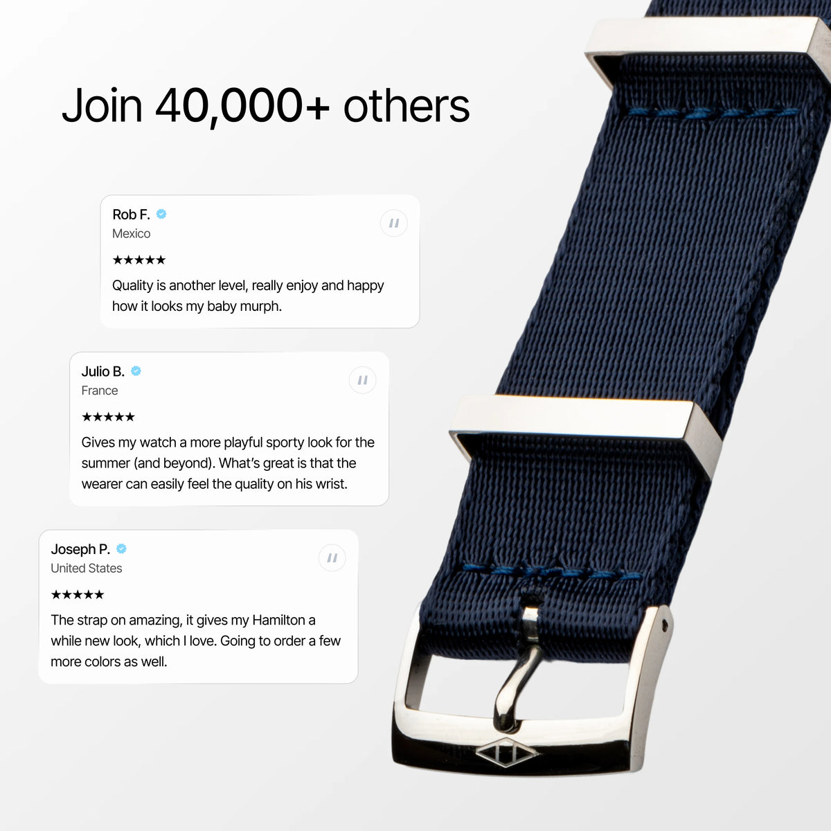 Navy Blue Nylon Watch Strap customer reviews