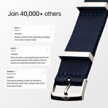Navy Blue Nylon Watch Strap customer reviews