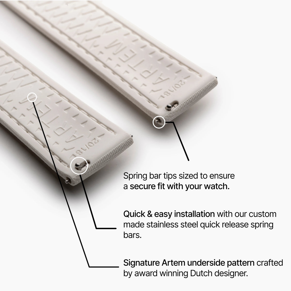 Loop-less™ HydroFlex™ | Nova Light Edition | White Strap with White Stitching