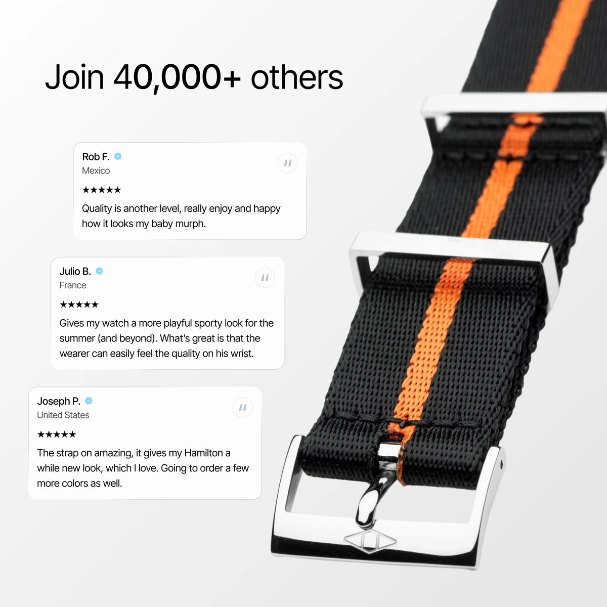 Orange Pin Stripe Nylon Watch Strap reviews