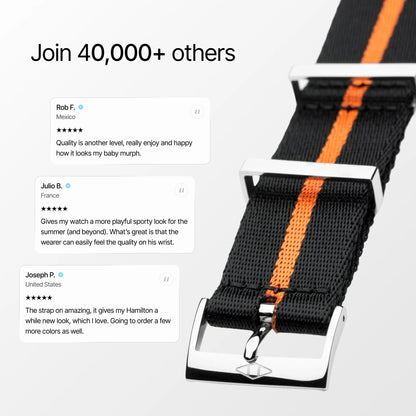 Orange Pin Stripe Nylon Watch Strap reviews