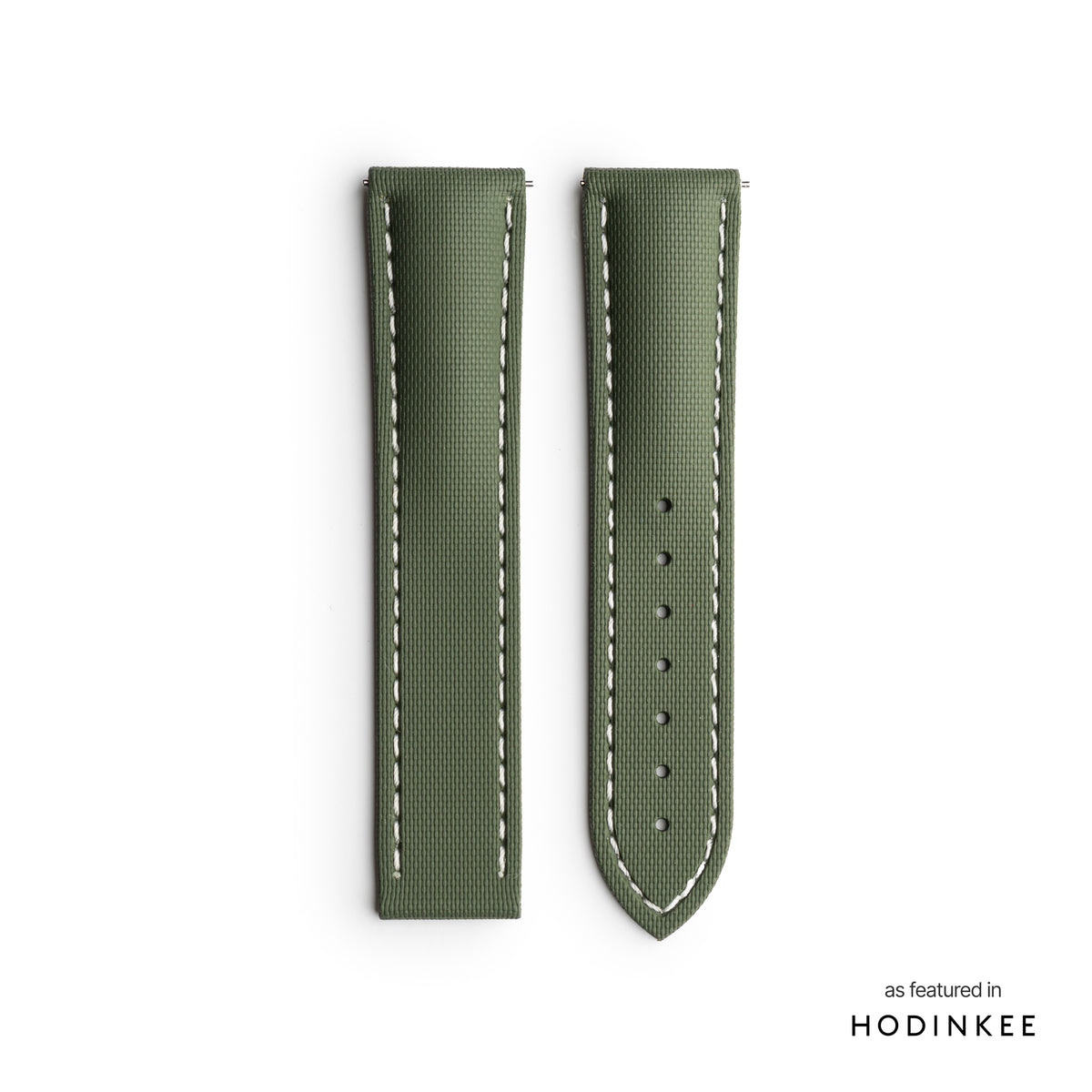 Green Strap with White Stitching