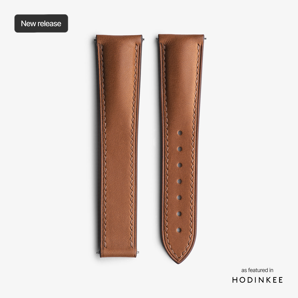 Loop-less™ Barenia® Leather | Saddle Tan Edition | Tan Strap with Tan Stitching