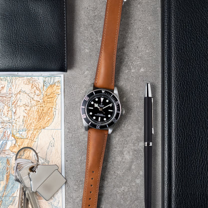 Loop-less™ Barenia® Leather | Saddle Tan Edition | Tan Strap with Tan Stitching