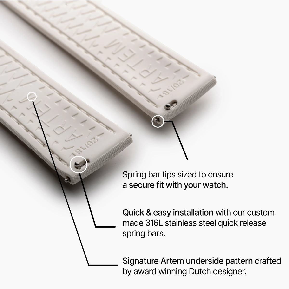 Loop-less™ HydroFlex™ | Nova Light Edition | White Strap with White Stitching