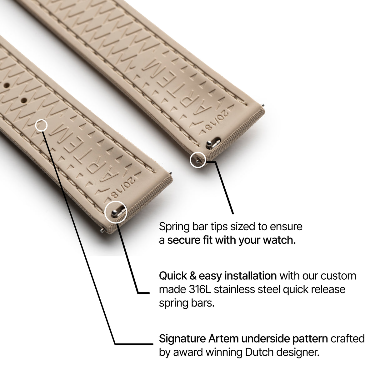 Beige Strap with Beige Stitching