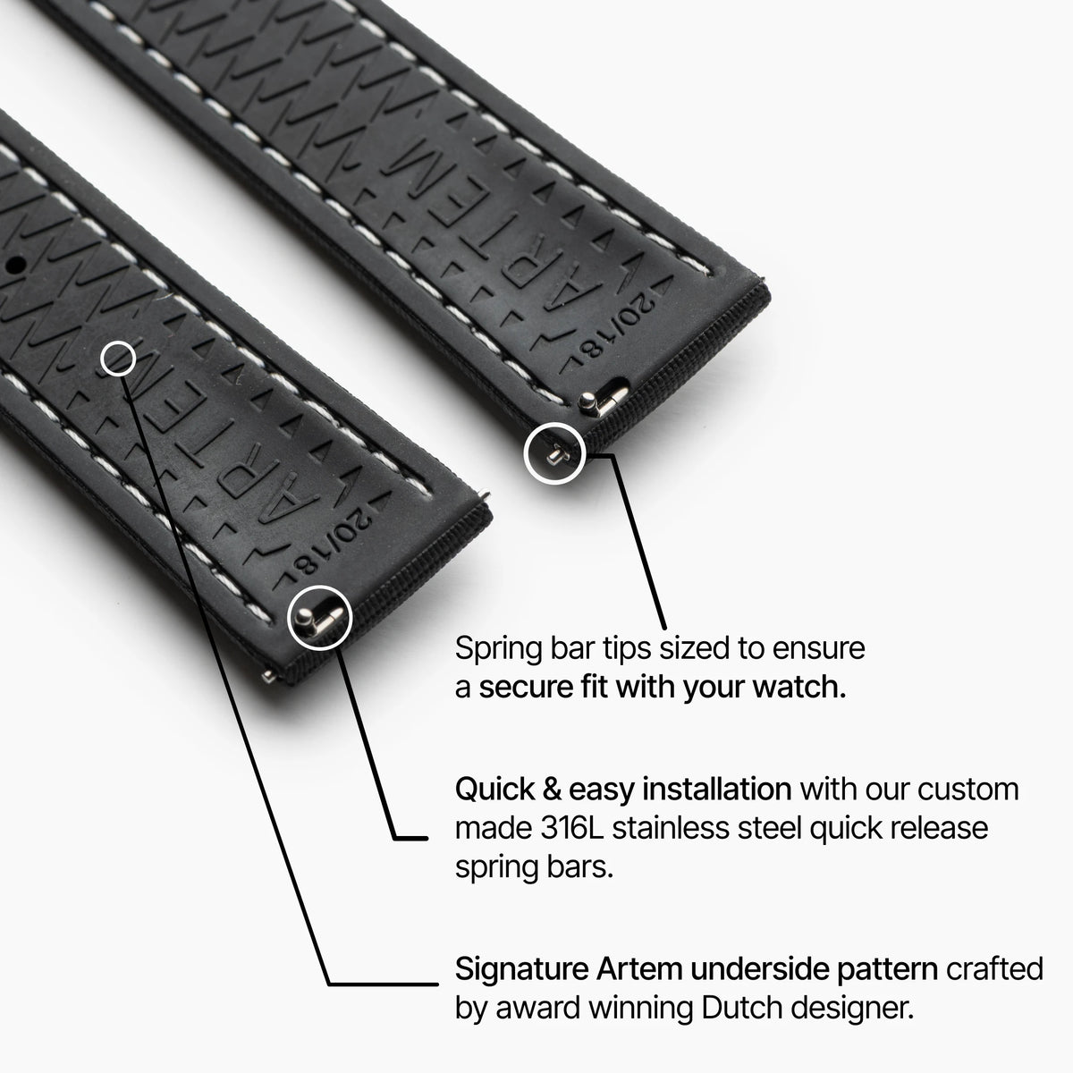 Event Horizon Edition, Black Strap with White Stitching