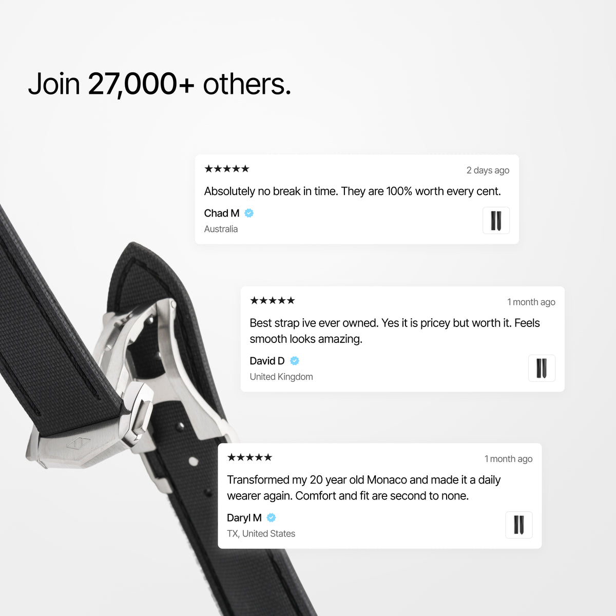 Loop-less™ HydroFlex™ | Dark Matter Edition | Black Strap with Black Stitching reviews