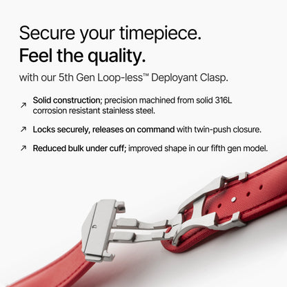 Red Strap with Red Stitching deployant clasp