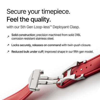 Red Strap with Red Stitching deployant clasp