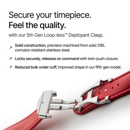 Red Strap with Red Stitching deployant clasp