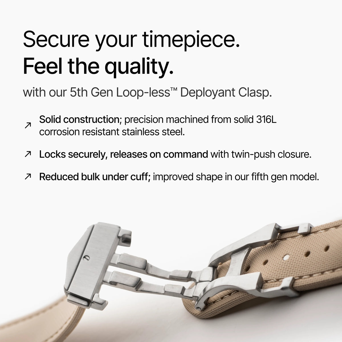 Loop-less™ HydroFlex™ | Titan Dune Edition | Beige Strap with Beige Stitching