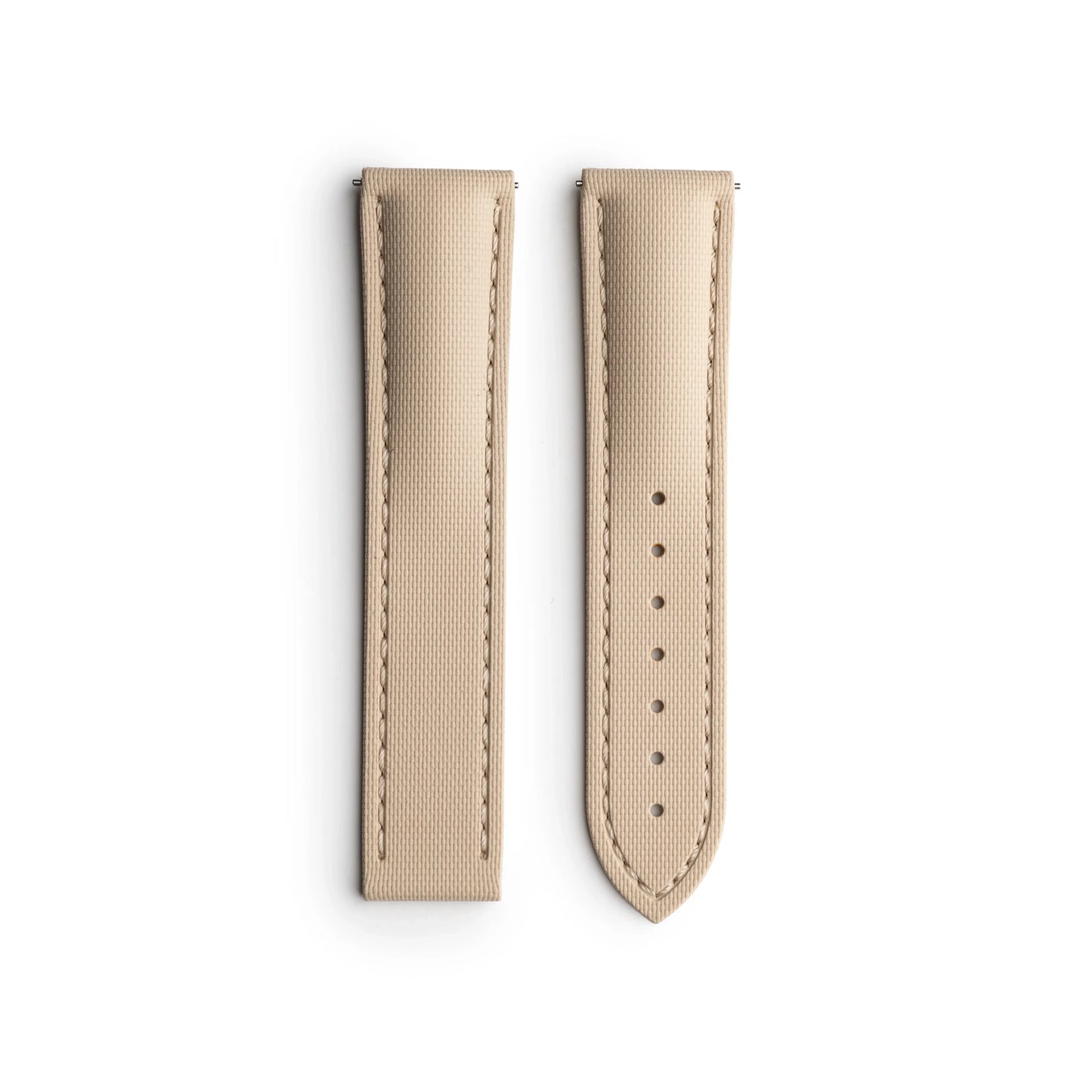 Loop-less™ HydroFlex™ Sand Beige Sailcloth Watch Strap with Beige Stitching